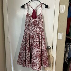 White House black market cocktail dress, burgundy roses, NWT